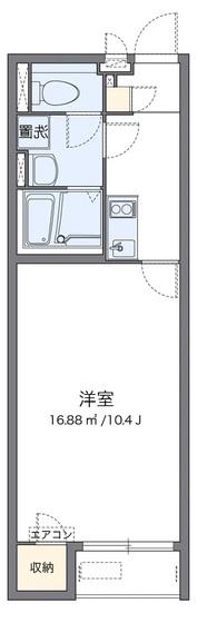 クレイノこもれび(1K/1階)の間取り写真