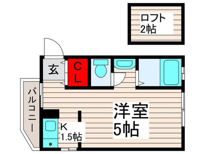 セイワハイム(ワンルーム/2階)の間取り写真