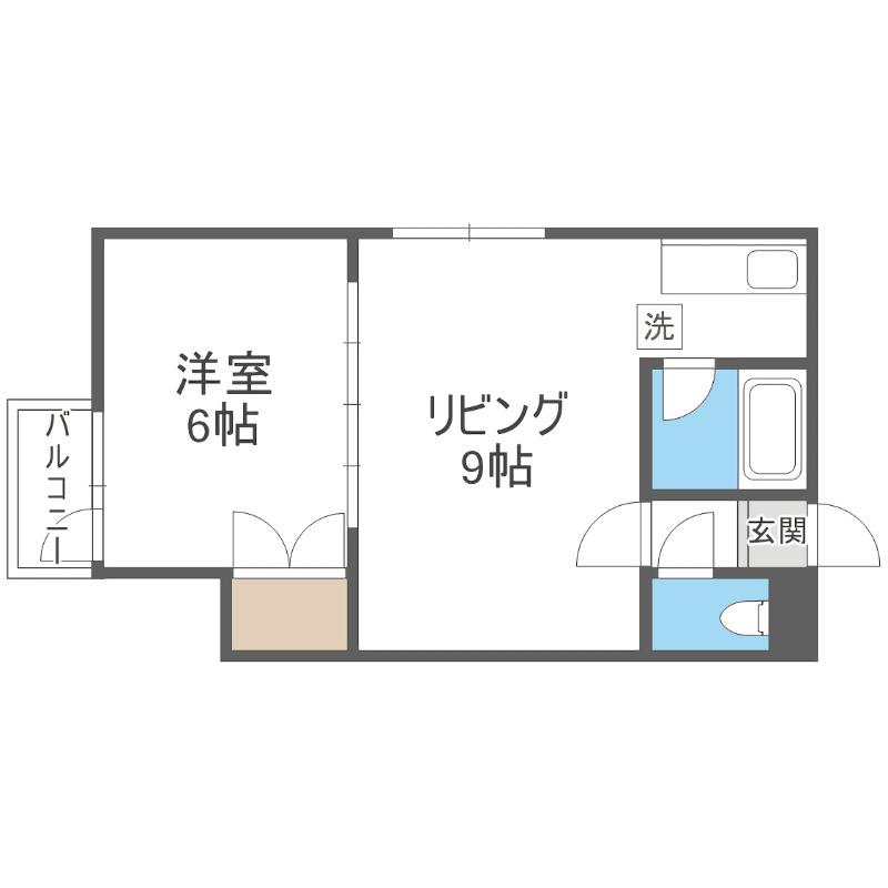 パルコート62(1LDK/2階)の間取り写真