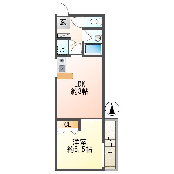 クレストヒルズ久が原駅前(1LDK/2階)の間取り写真