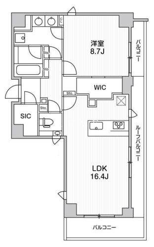 LIGHTHOUSE元浅草(1LDK/9階)の間取り写真