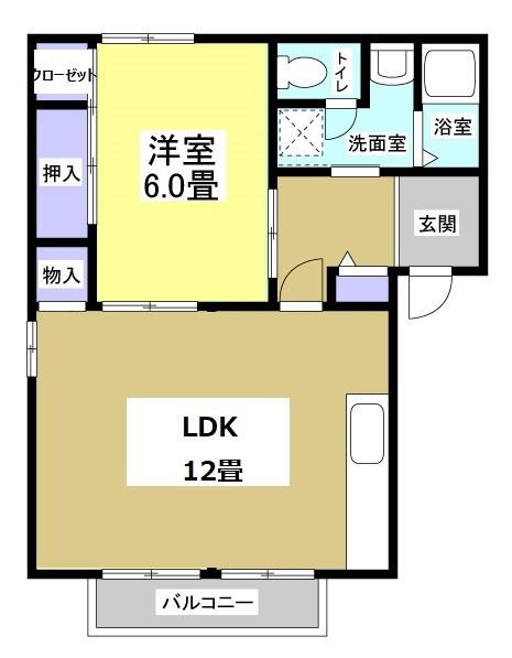 メゾン・ド・ピサロ(1LDK/1階)の間取り写真