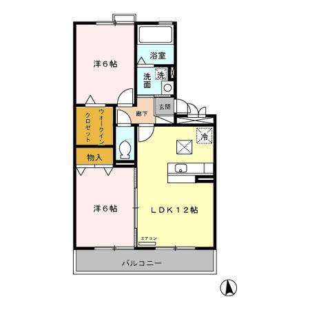 タムナスコート(2LDK/1階)の間取り写真