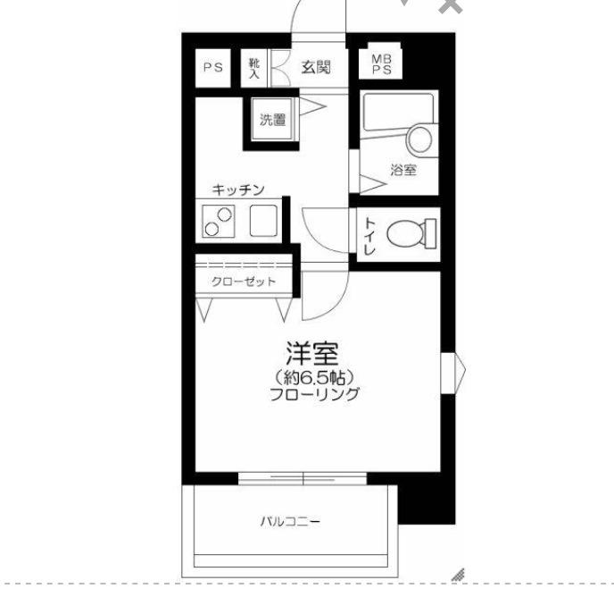 ヴェルト柿の木坂(1K/3階)の間取り写真
