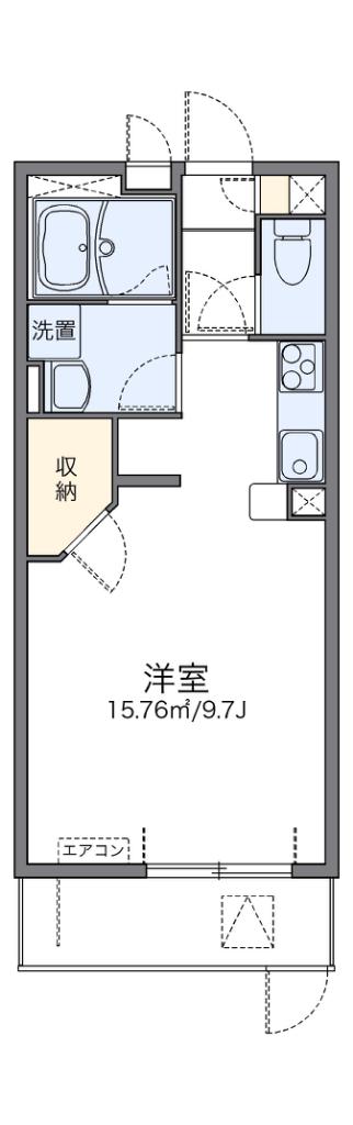 レオネクストフォルテシモ(1K/1階)の間取り写真
