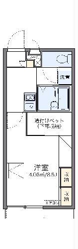 レオパレス加茂(1K/1階)の間取り写真