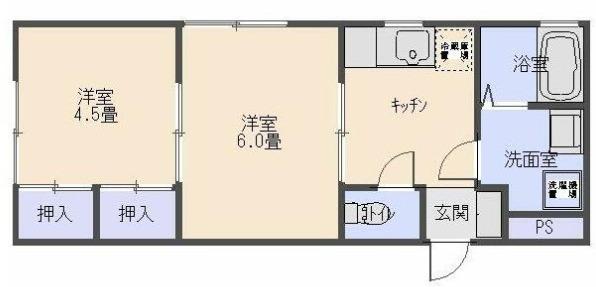 グランデュール(2K/1階)の間取り写真