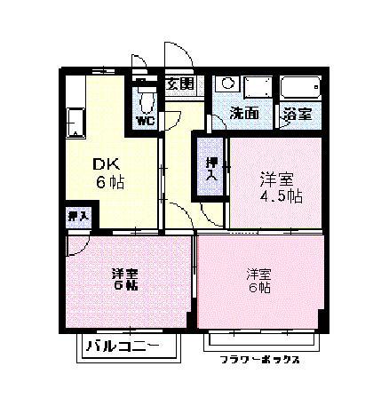 アーバンハイツ(3DK/1階)の間取り写真