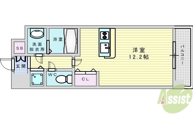LA DOUCEUR豊中南(ワンルーム/7階)の間取り写真