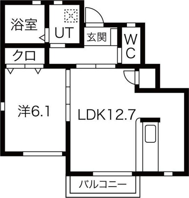 DECORATIONII(1LDK/1階)の間取り写真