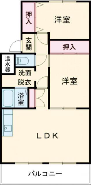 エスポワール(2LDK/1階)の間取り写真
