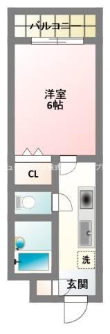 キリンハイツ信和(1K/2階)の間取り写真
