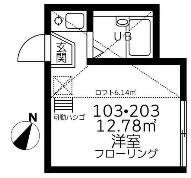 ユナイト生麦イーストウィング(ワンルーム/2階)の間取り写真