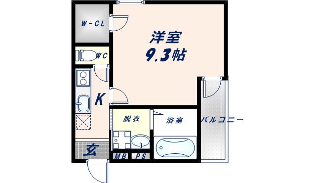フジパレス城東諏訪サウスIII番館(1K/2階)の間取り写真