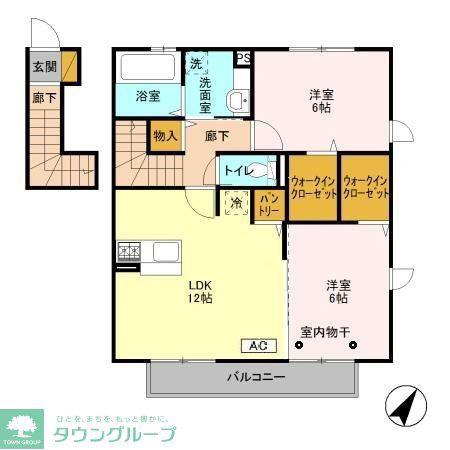 モンヴィラージュ(2LDK/2階)の間取り写真