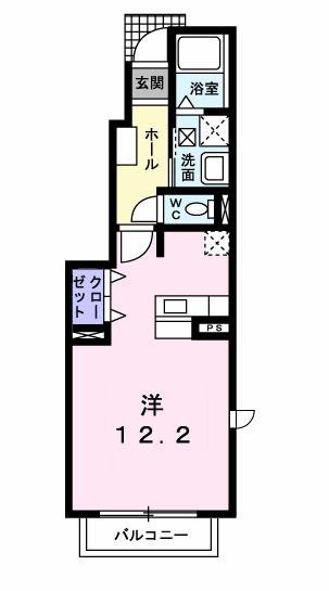 グランツ・マルシバ 3(ワンルーム/1階)の間取り写真