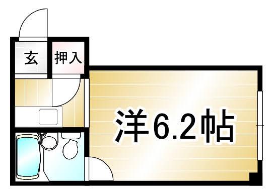 生駒ハイツ(ワンルーム/3階)の間取り写真