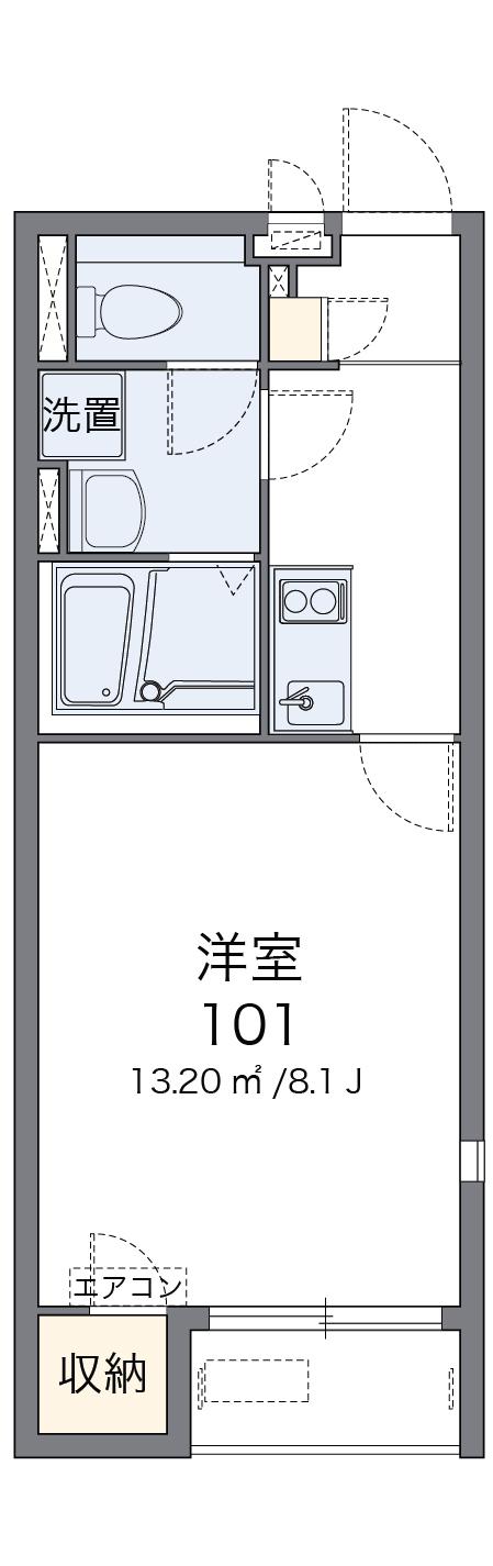 レオネクストCASTLE(1K/2階)の間取り写真