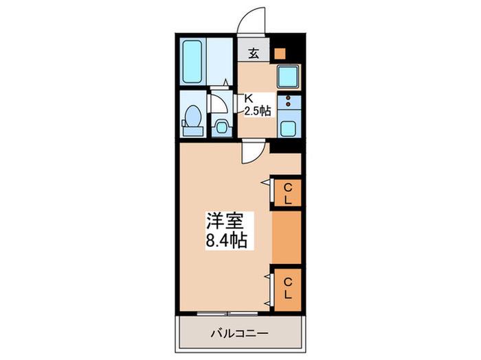 グレイス本厚木III(1K/1階)の間取り写真
