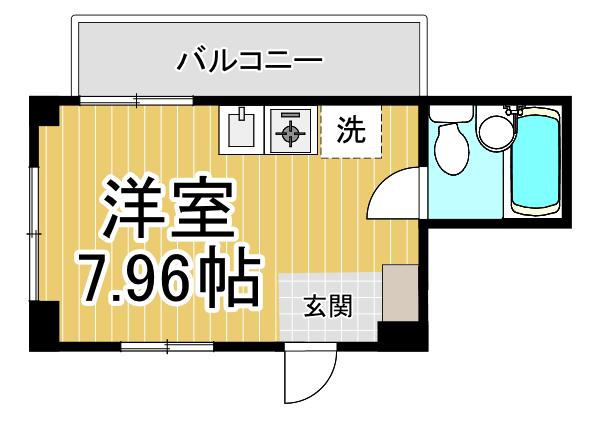 リベラール美園(ワンルーム/2階)の間取り写真