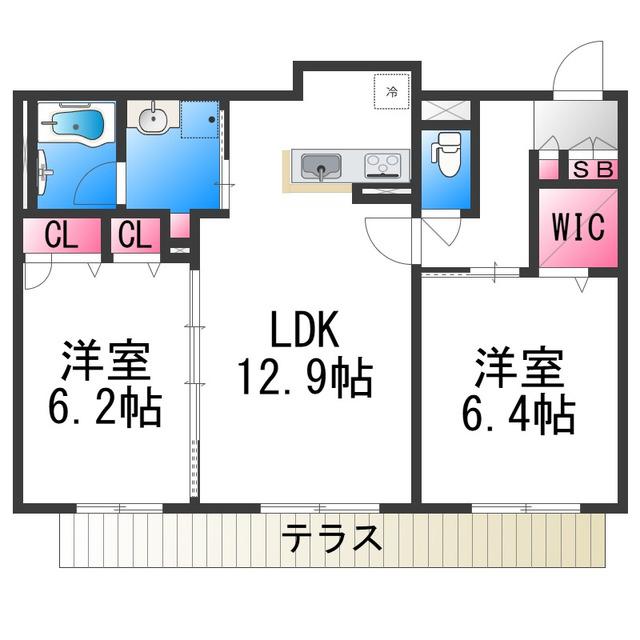 シャーメゾン サカイパークスI(2LDK/3階)の間取り写真