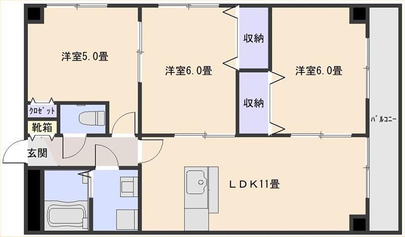 OHーAN(3LDK/3階)の間取り写真