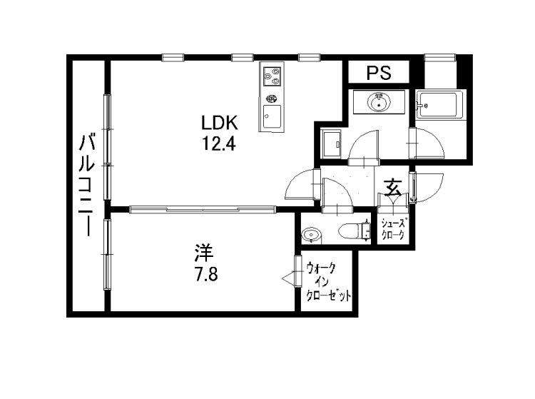 アネーロ高宮(1LDK/8階)の間取り写真