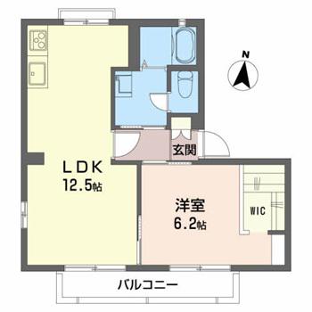 ラルジュSB(1LDK/1階)の間取り写真