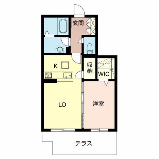 シャーメゾンクリスタル(1LDK/2階)の間取り写真