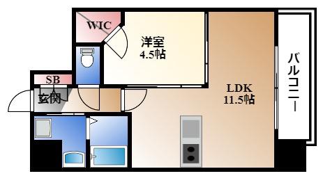 プレサンス丸の内レジデンスII(1LDK/14階)の間取り写真