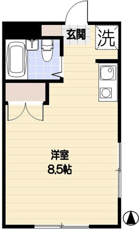 シャトーテル寿Ⅰ(ワンルーム/1階)の間取り写真