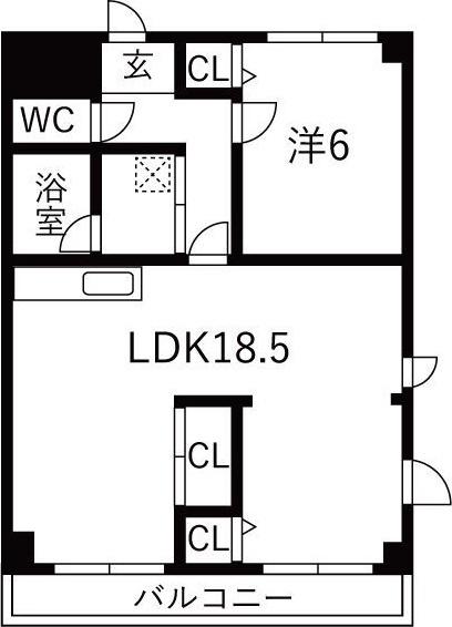 レビュー横山(1LDK/2階)の間取り写真