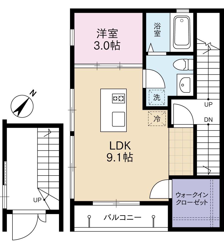 APARTAMENTO KOMAGOME(1LDK/2階)の間取り写真