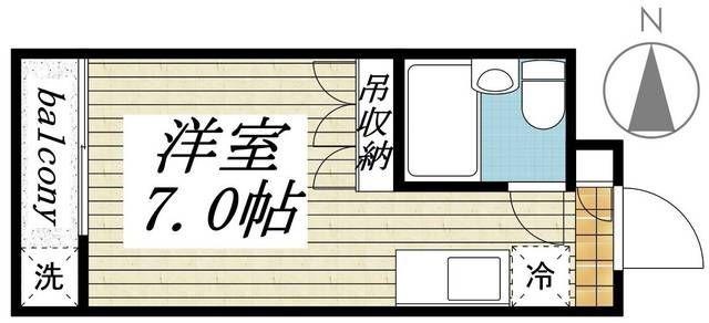 富田ハウス(1K/4階)の間取り写真