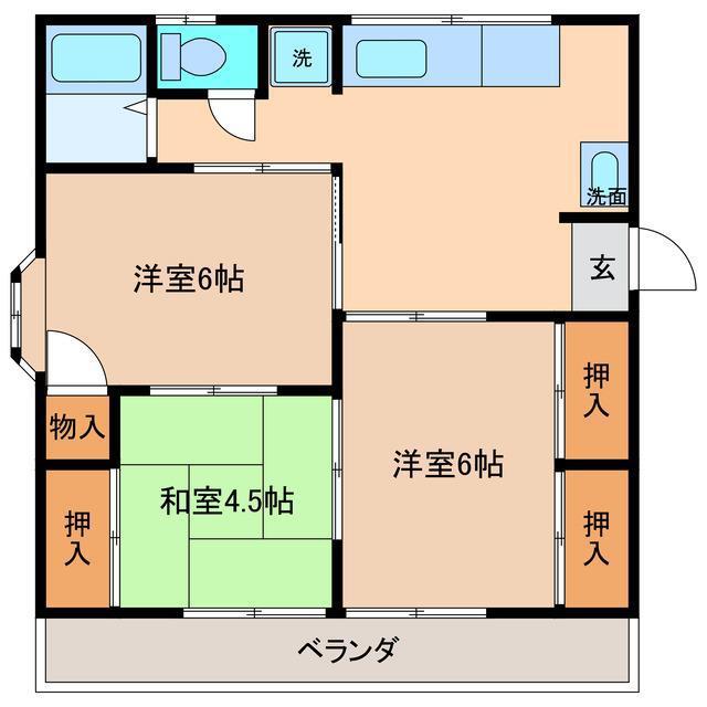 メゾンサンガーデン(3DK/1階)の間取り写真