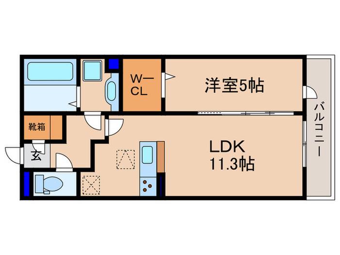 フリーデSTA(1LDK/3階)の間取り写真