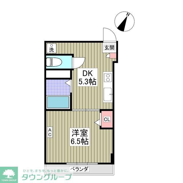 フェリオ毛呂山(1DK/3階)の間取り写真