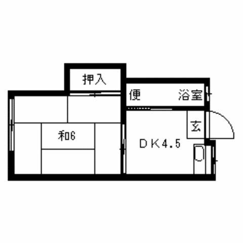 コーポ藤(1DK/1階)の間取り写真