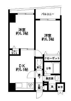 HF東日本橋レジデンス(2DK/5階)の間取り写真
