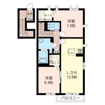 セント リビエ IV(2LDK/2階)の間取り写真