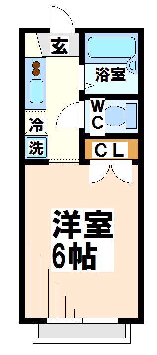 モンシャトー曽根(1K/1階)の間取り写真