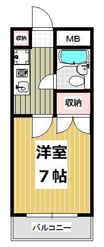 アスク田中(1K/4階)の間取り写真