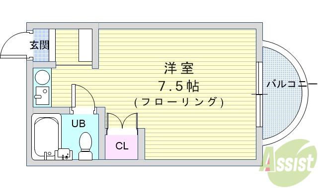 G.COURT阪急石橋阪大前(ワンルーム/3階)の間取り写真