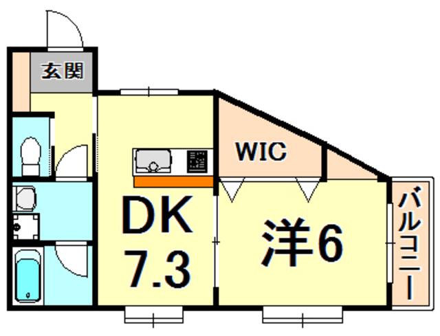 COLABO西北ガーデンズ(1DK/1階)の間取り写真