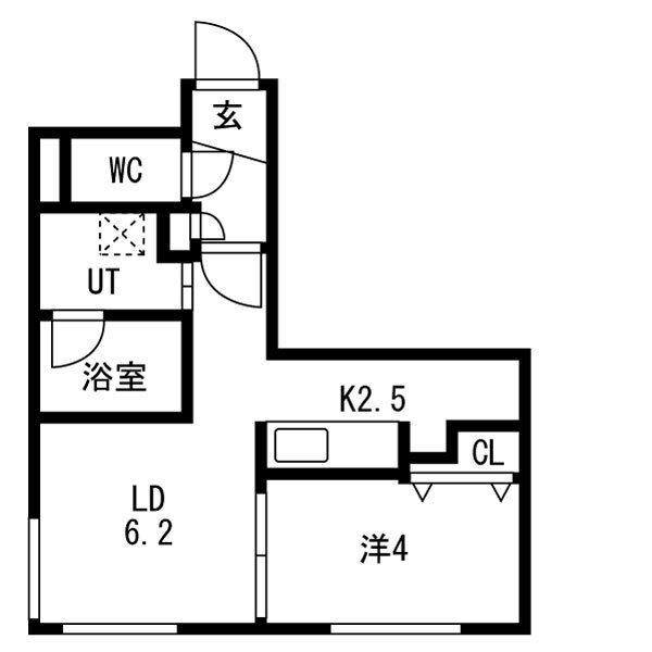 COLORE N17W5(1LDK/2階)の間取り写真