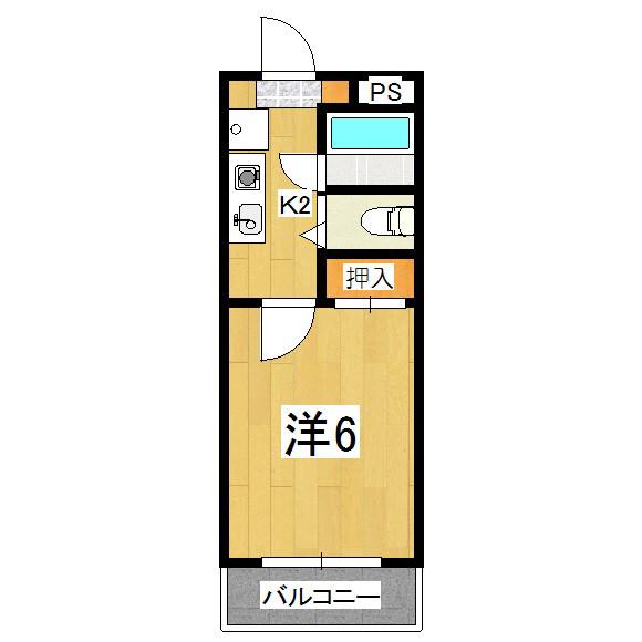 メゾン村上(1K/3階)の間取り写真