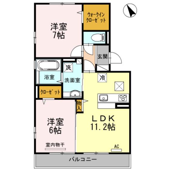 エミネンス(2LDK/1階)の間取り写真