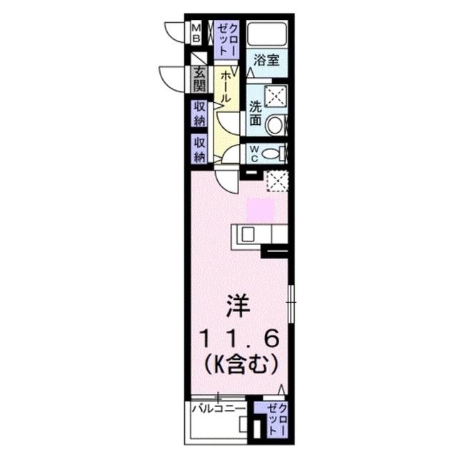 プチ・アンジュ(ワンルーム/4階)の間取り写真