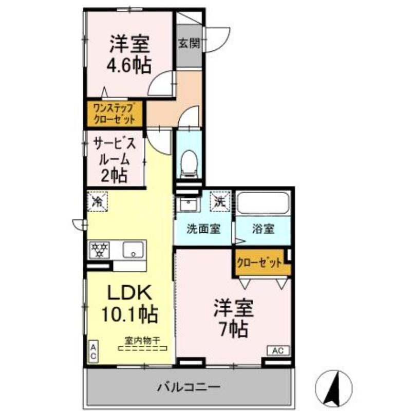 ローレルハイム(2SLDK/3階)の間取り写真