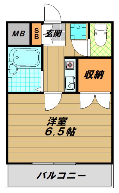 ヒルズ平和台A棟(1K/1階)の間取り写真
